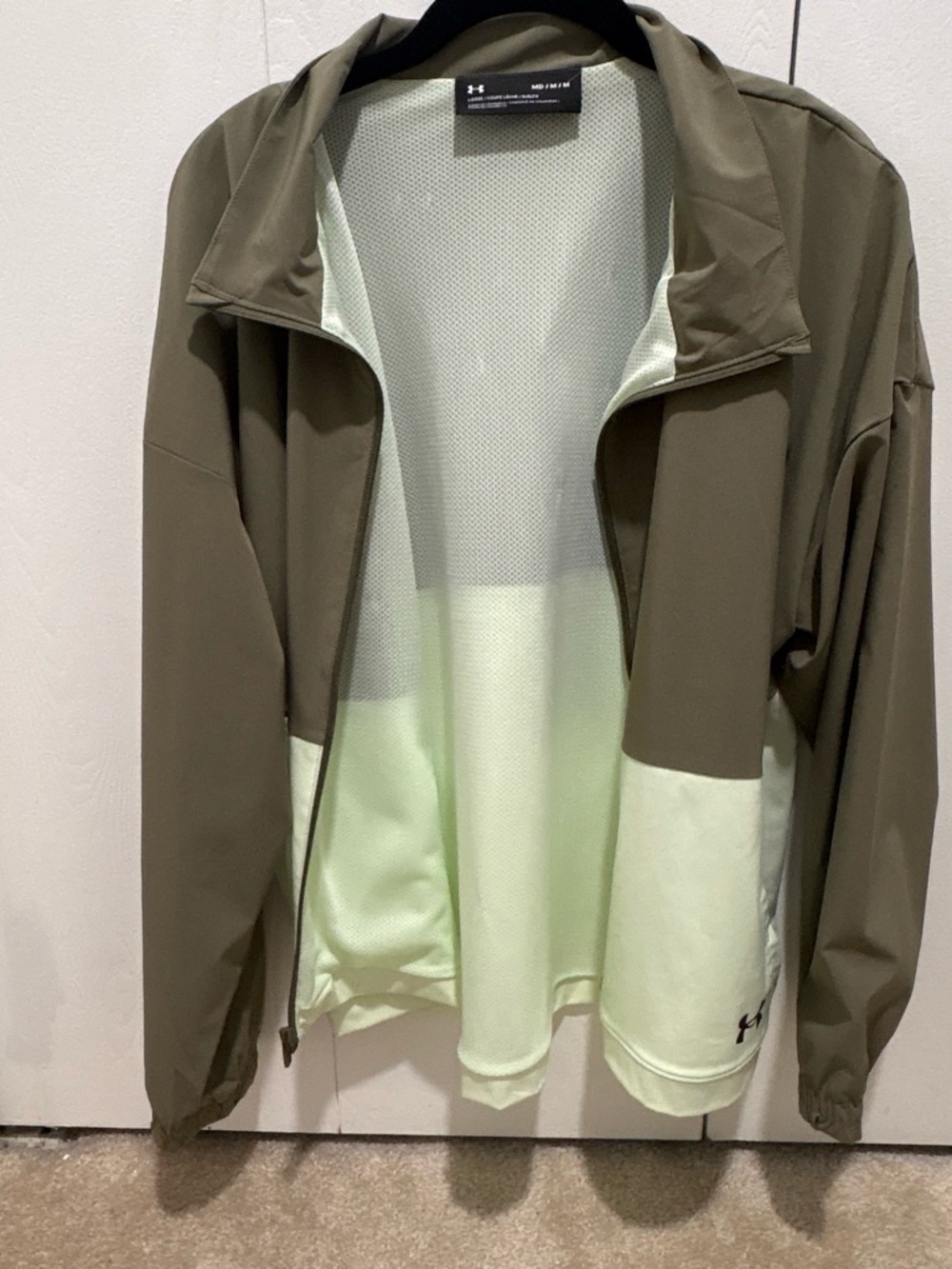 Under Armour Olive & Light Green Mesh-Lined Zip Jacket